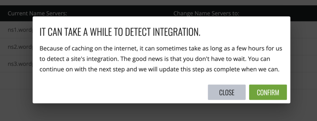 Ezoic DNS integration confirmation