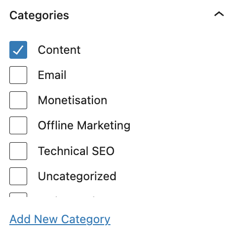 12. Does having many categories in WordPress affect SEO_Categories on Editor