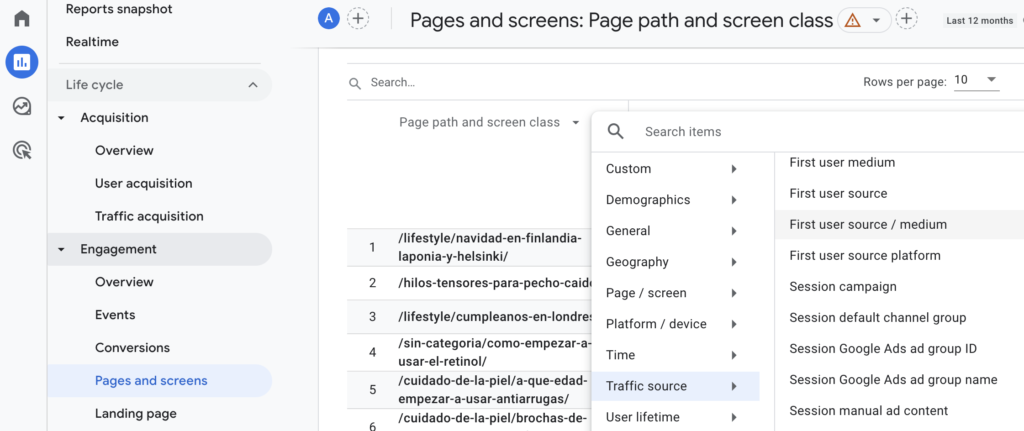 First user source medium