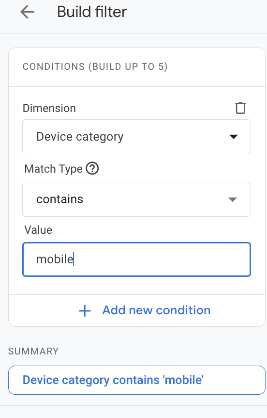 59. How to filter by mobile devices on my report on Google Analytics 4. - Filter 3